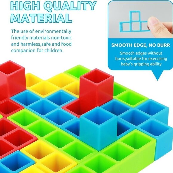 Tetra Tower Stacking Building Balance Block Game (32 PCS) / BRAND NEW - Picture 4 of 6